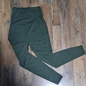 Enerful Maternity Leggings-full Length Size Medium Green Color